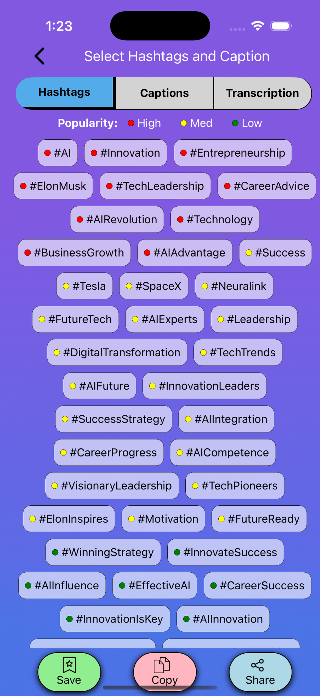 AI-Generated Hashtags