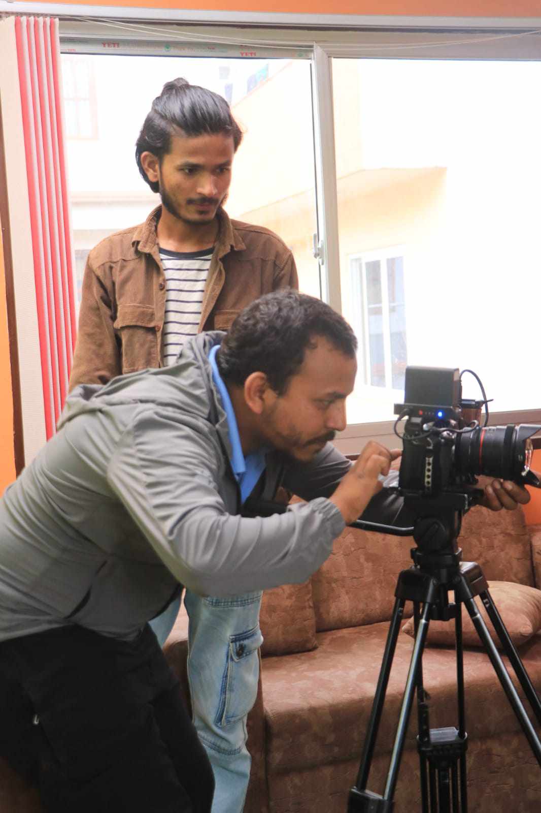Keshab Sharki on set directing
