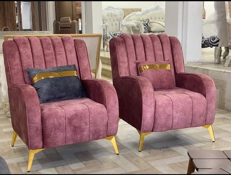 Modern Velvet Armchair Set