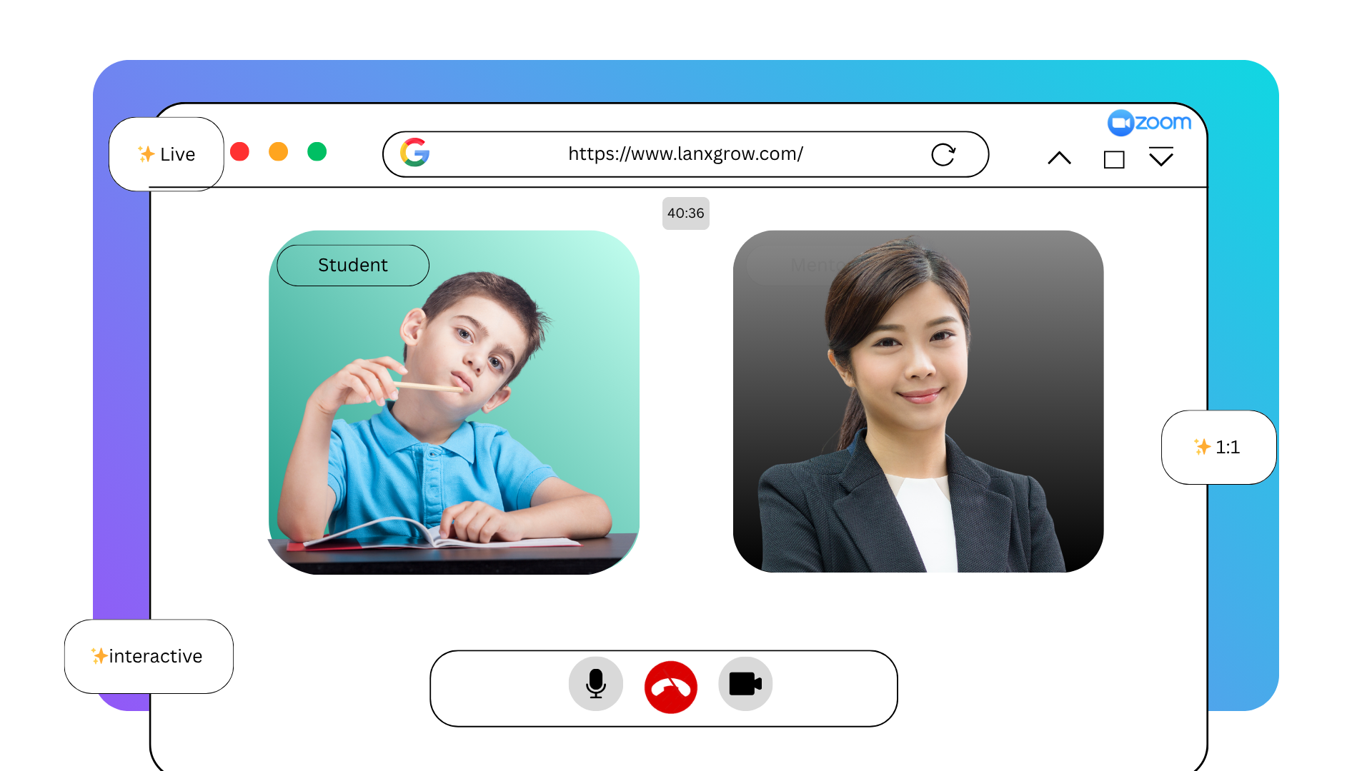 Screenshot showing how LanXgrow online classes look like