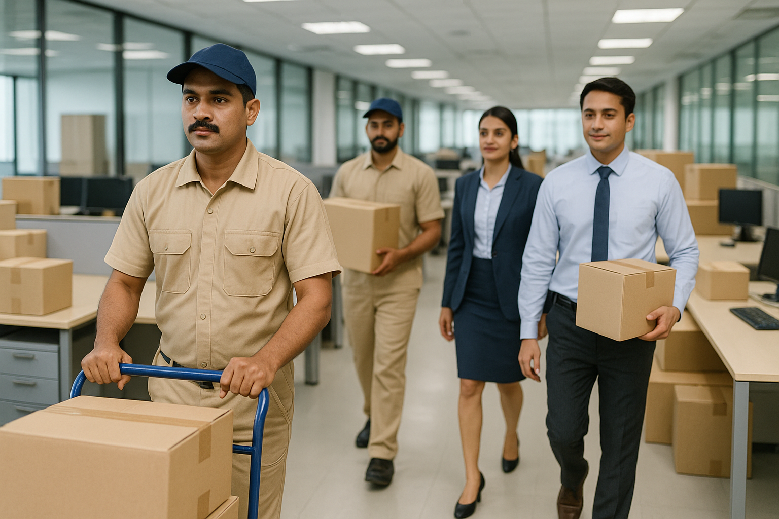 Office shifting service – office furniture wrapped and ready