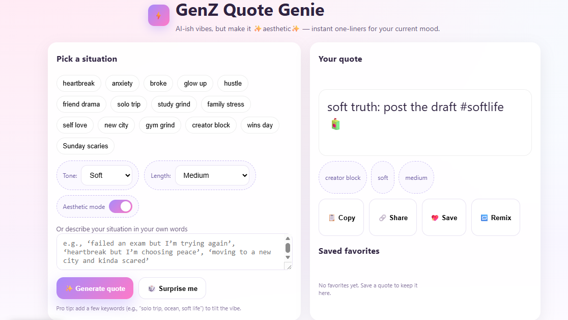 Gen Z Quote Generator