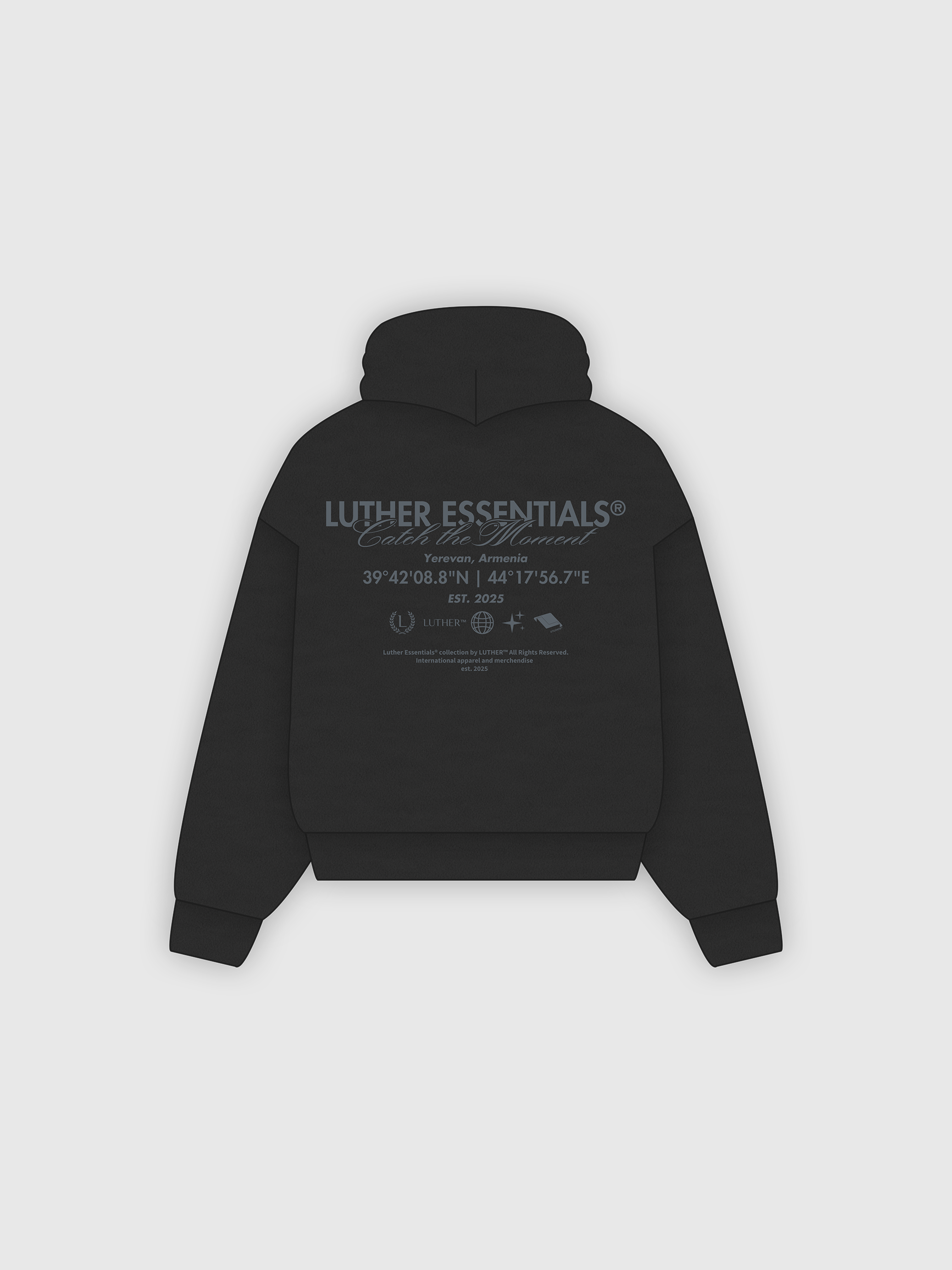 Onyx Black Hoodie Back
