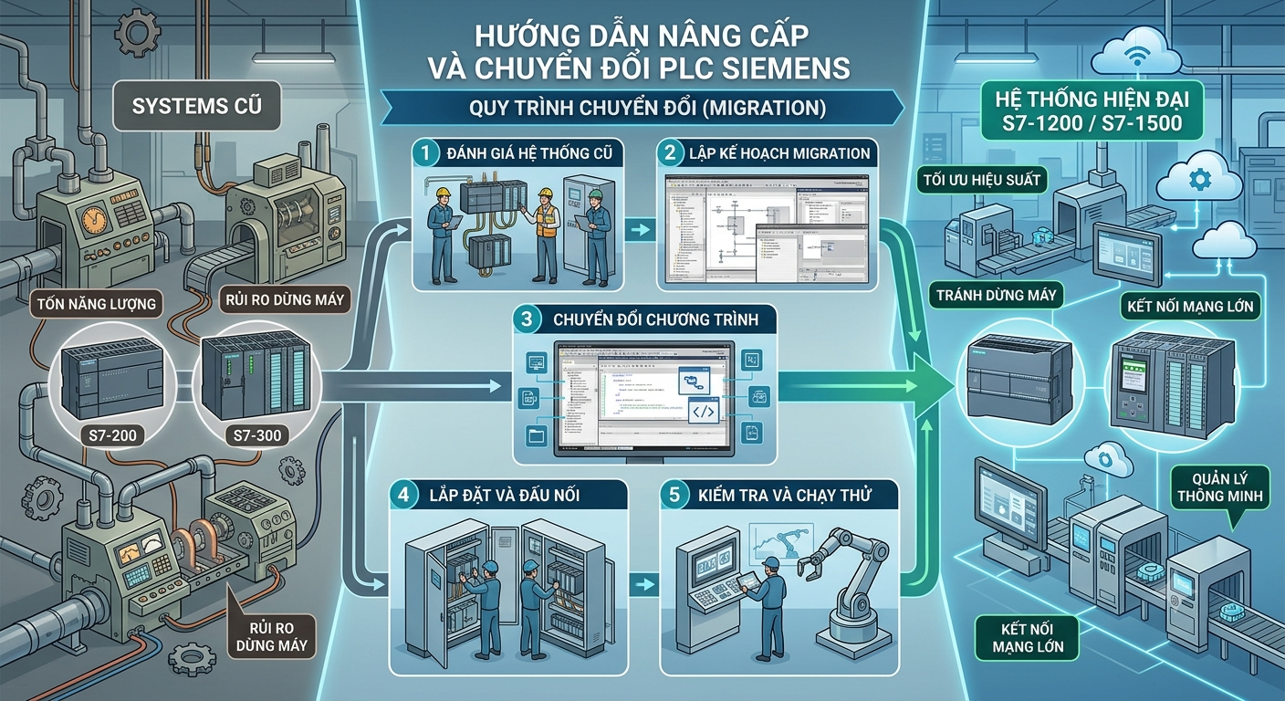 Nâng cấp chuyển đổi PLC cũ sang Siemens S7-1200 S7-1500