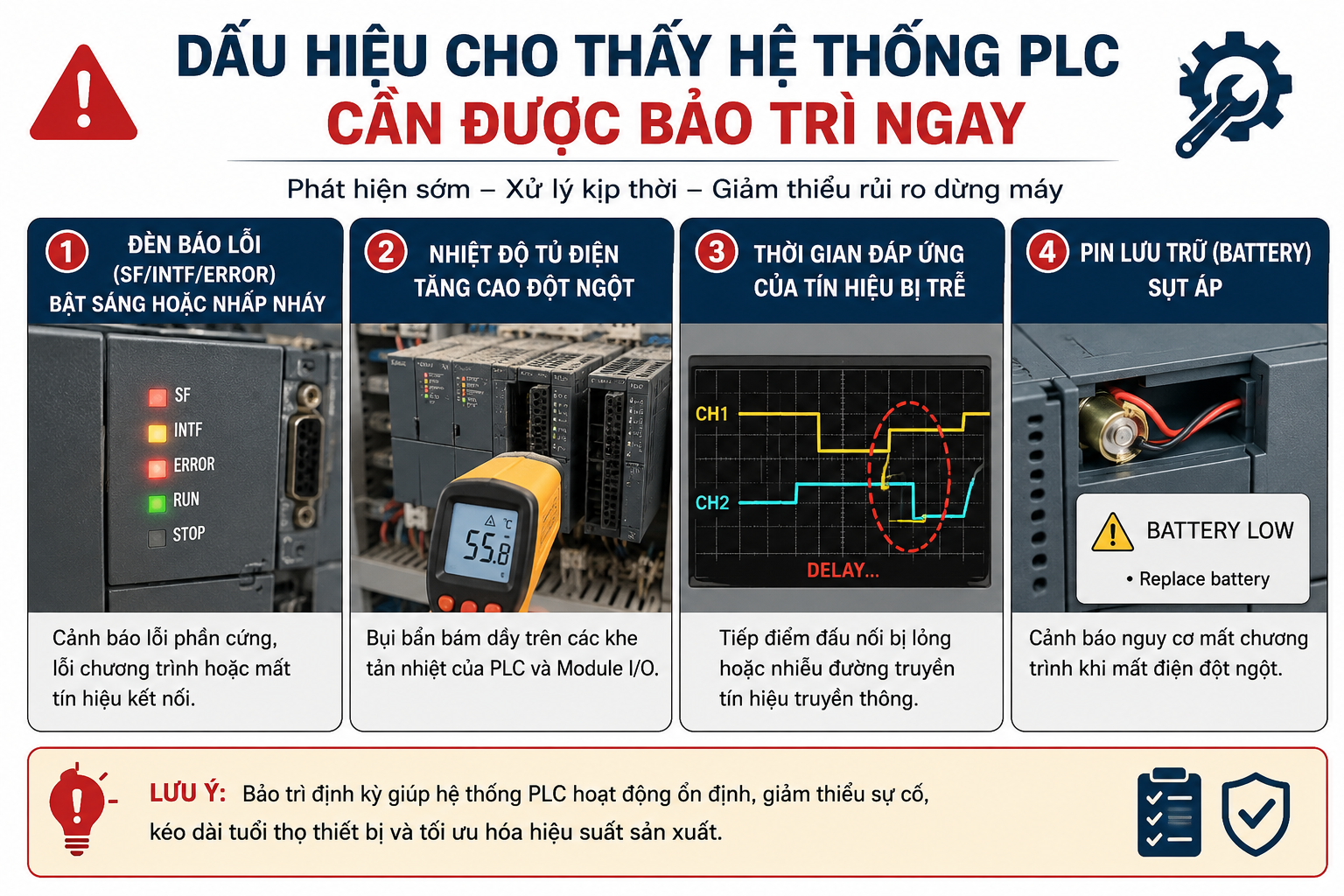 Hướng dẫn bảo trì và tối ưu tuổi thọ PLC trong nhà máy sản xuất