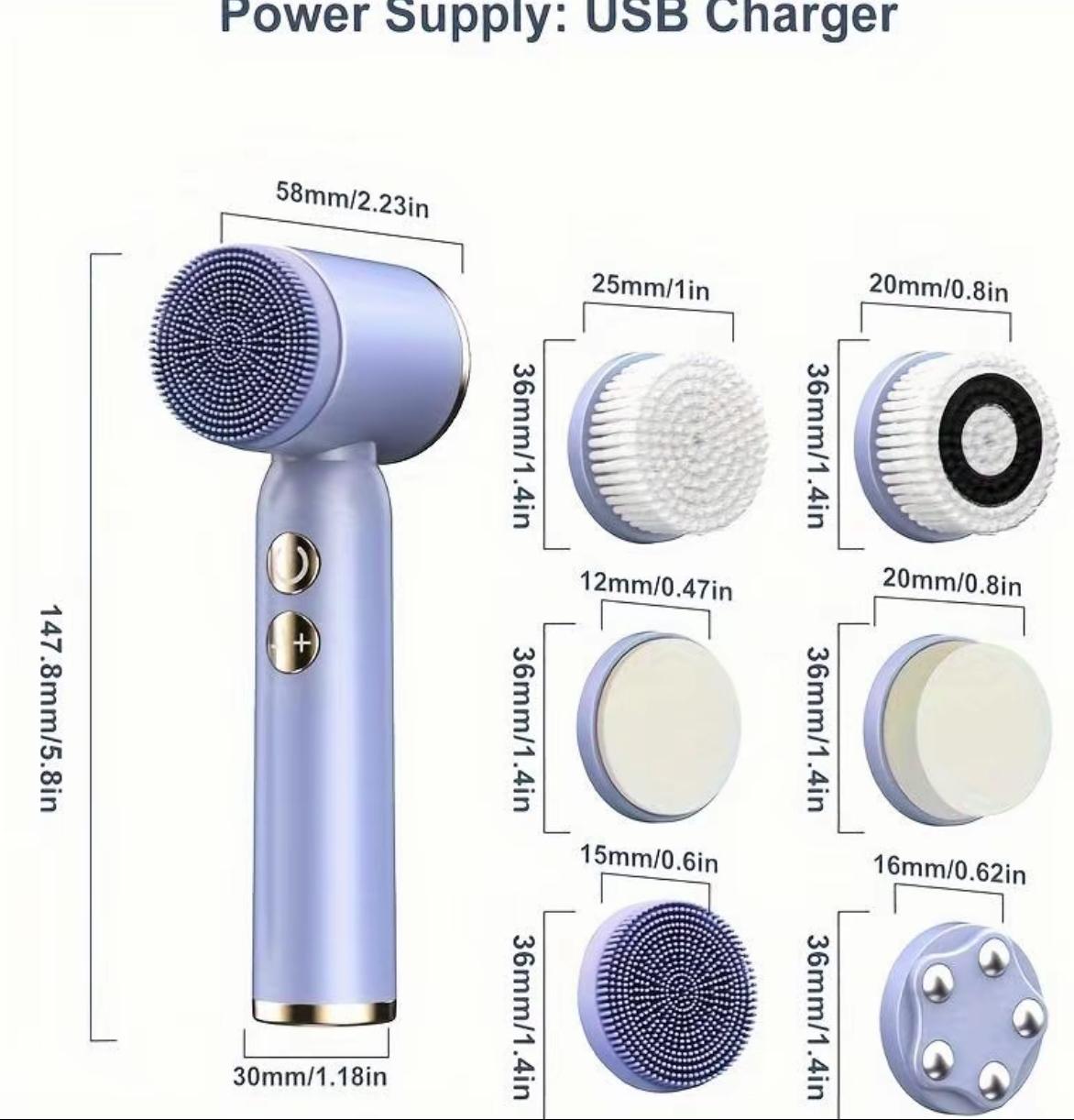 Electric Facial Cleansing Brush in Use