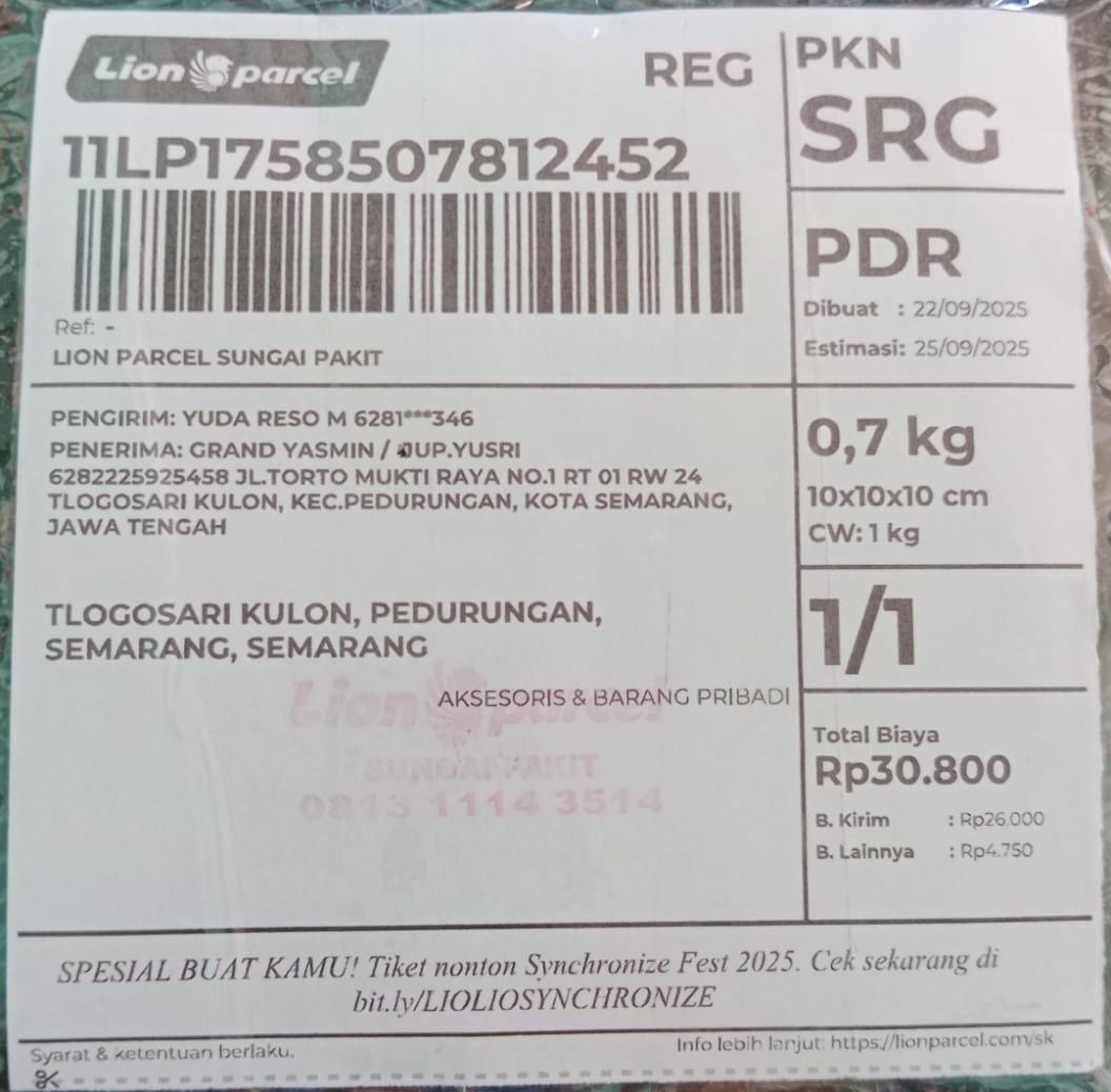 Bukti servis jam luar kota 3
