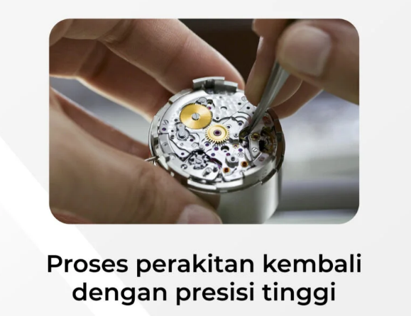Proses servis jam automatic dengan presisi tinggi