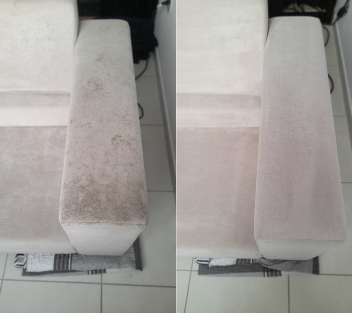 Antes e Depois Detalhe do Braço do Sofá SofáZero