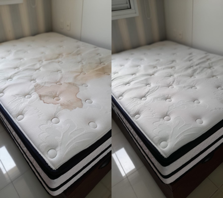 Antes e Depois Limpeza de Colchão SofáZero