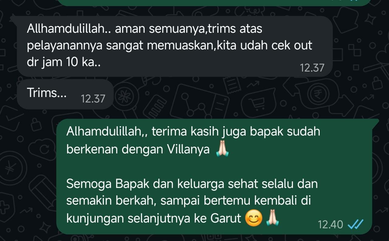 Bukti Chat Testimoni Nginep di Garut