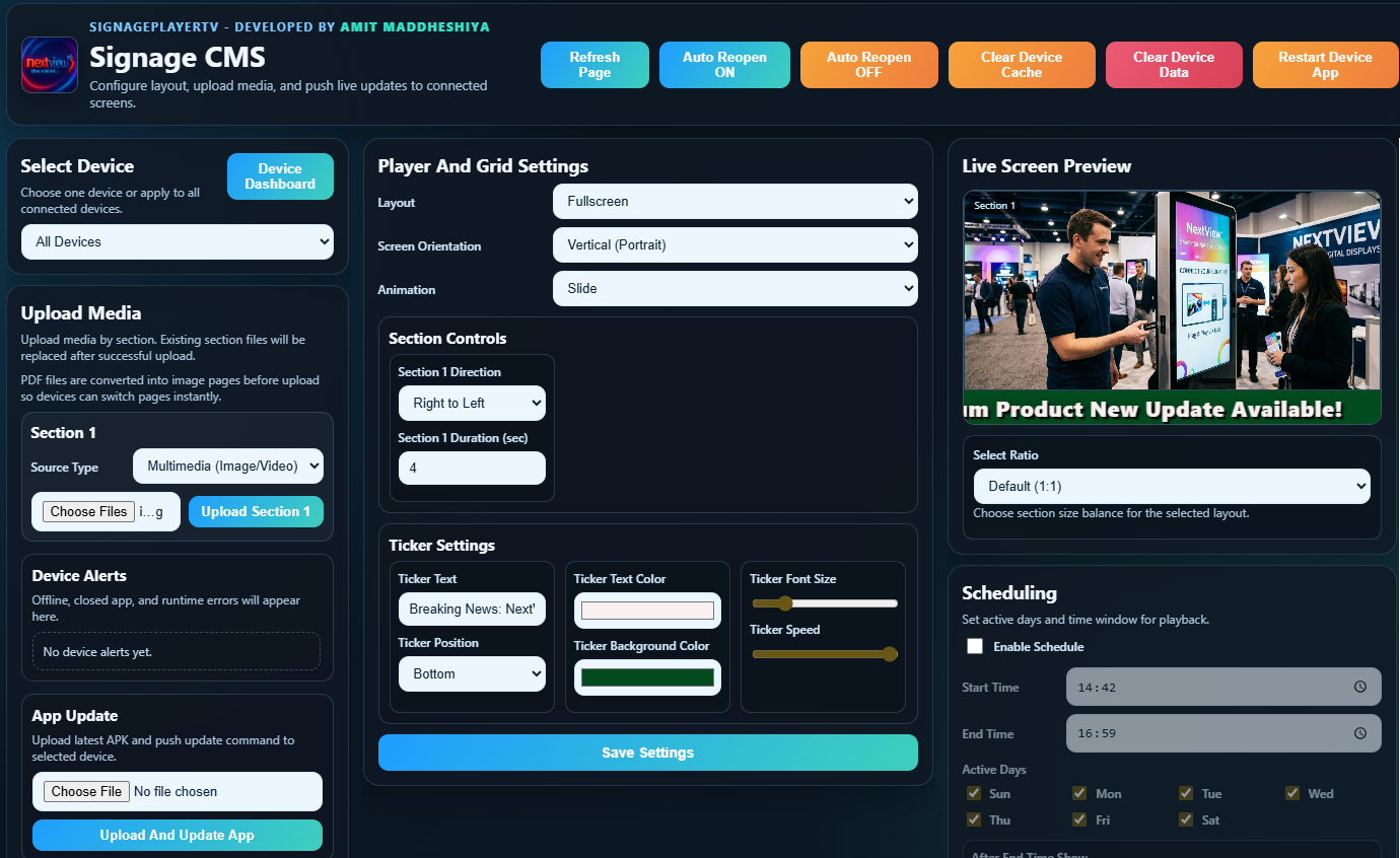 Nextview LAN dashboard preview