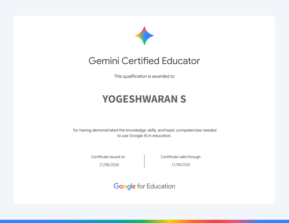Google Gemini for Educator AI certification