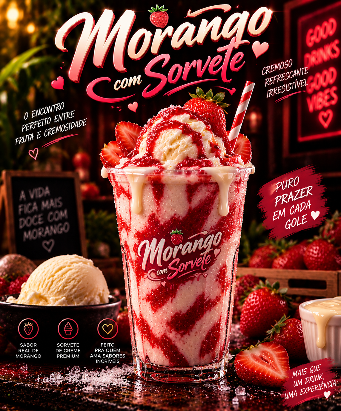 Morango com Sorvete
