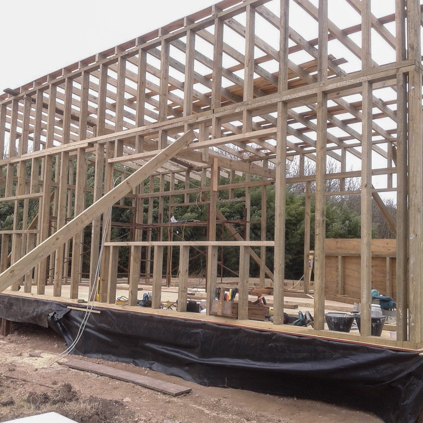 Estructura de madera de un sistema Wood Frame